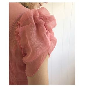 Raw mauve SILK dress with rhinestones